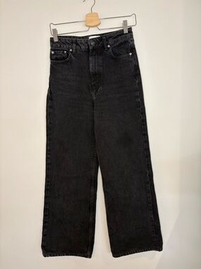 Ganni Black Wide Leg Flare Jeans